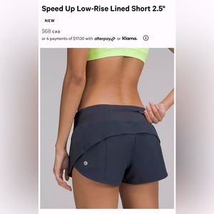 Lululemon Speed Up Shorts Sz 6